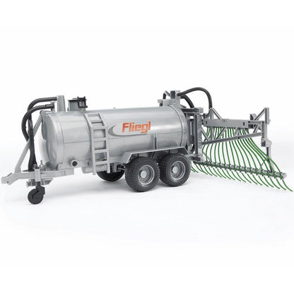 Bruder Fliegl barrel trailer with drag hose distributor