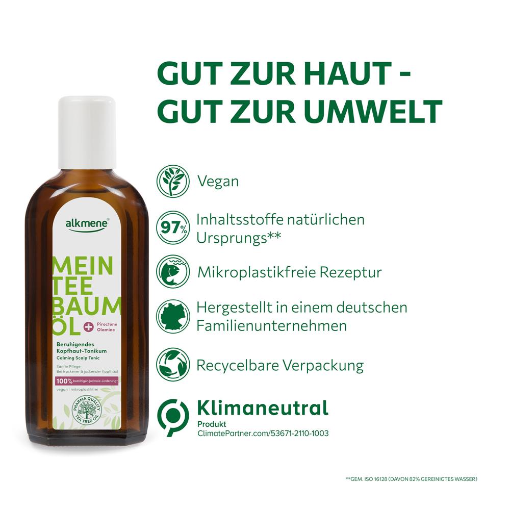 alkmene Mein Teebaumöl Beruhigendes Kopfhaut Tonikum, 250 ml