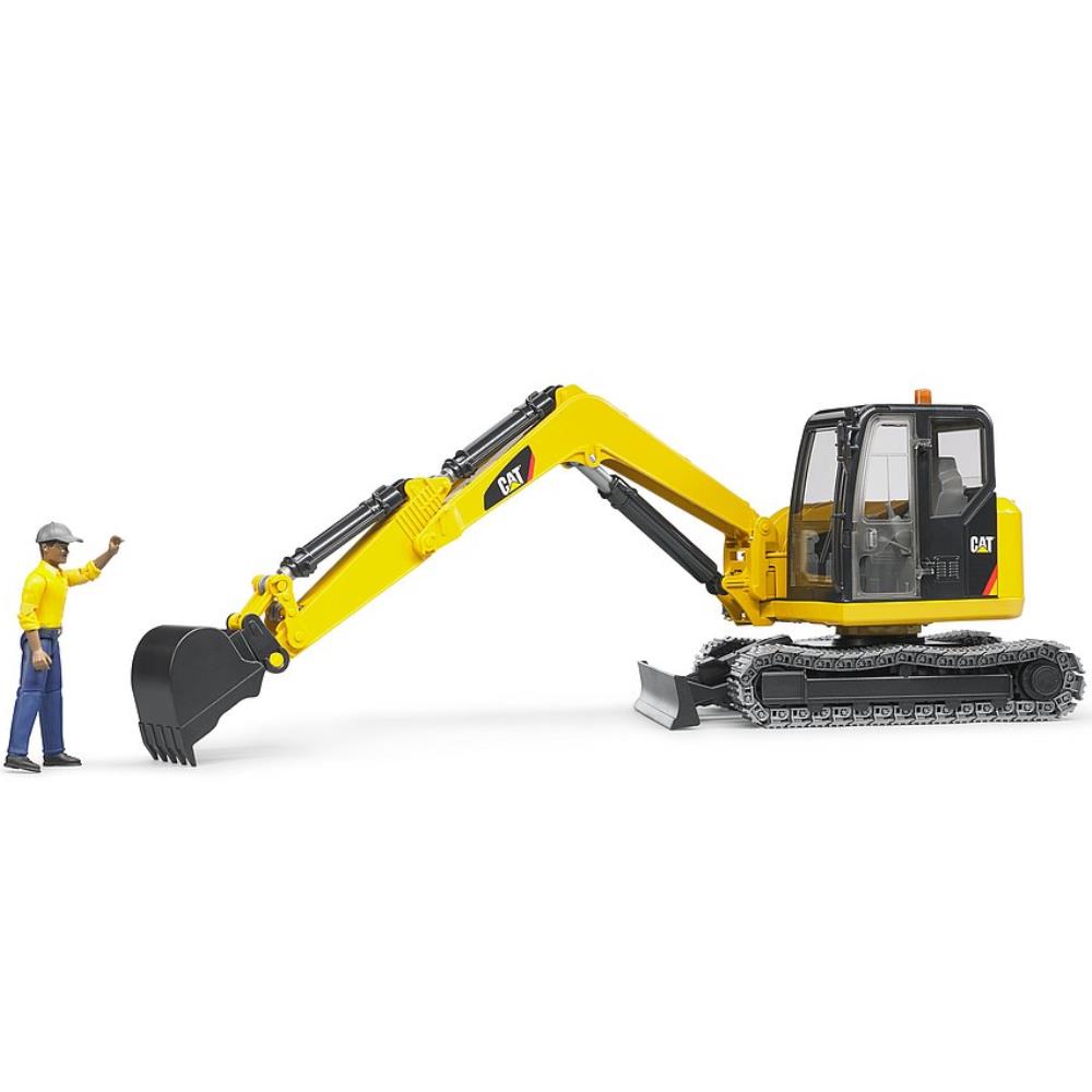 Bruder Cat mini excavator with construction worker