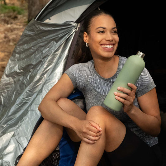 T&N Trinkflasche Edelstahl Wood Edition, 1000 ml, Olive Green