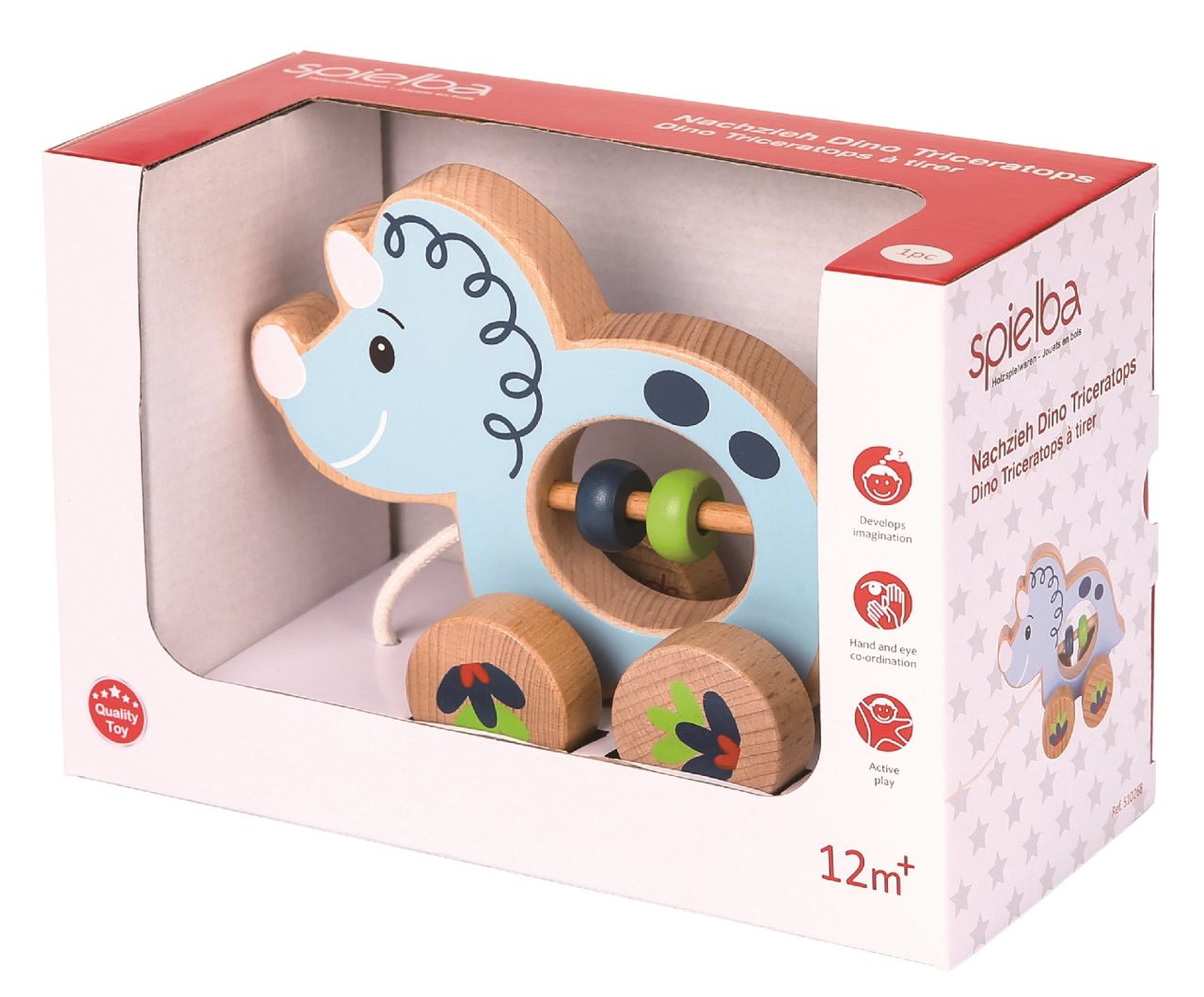 Spielba dinosaure à tirer Triceratops