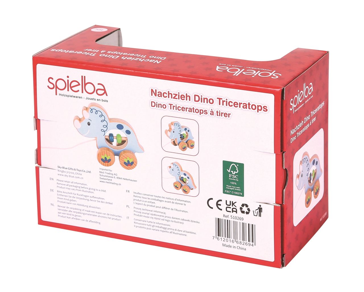 Spielba dinosaure à tirer Triceratops