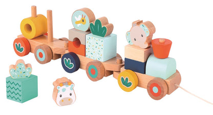 Spielba Nachziehzug Giraffe & Elefant