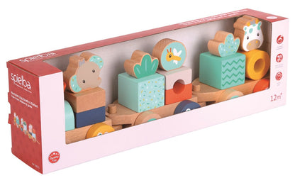 Spielba Nachziehzug Giraffe & Elefant