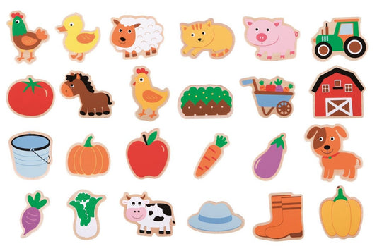 Playba Farm Magnets, 24 pieces