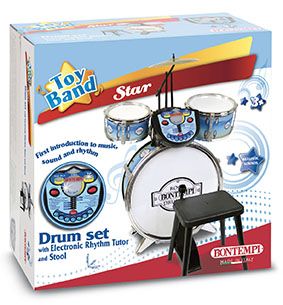 Bontempi Schlagzeug blau mit Elektronik Tutor