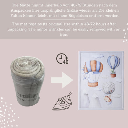 Hakuna Matte Samtmatte, Wolke Spielmatte, 1.7 x 1.2 m, Dinosaur Balloons