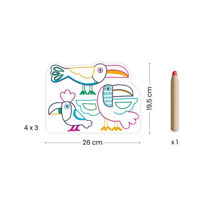 Ausmalbilder verdeckte Farben Wildnisfamilie