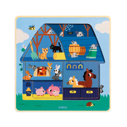 Djeco layer puzzle Chez Moo