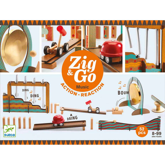 Djeco jeu de réaction en chaîne Zig &amp; Go, 52 pièces