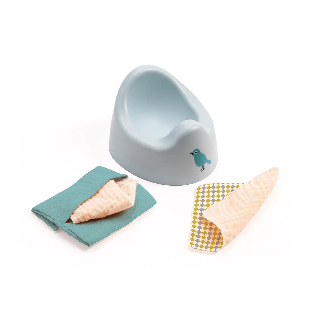 Pot et lingettes humides Djeco Pomea