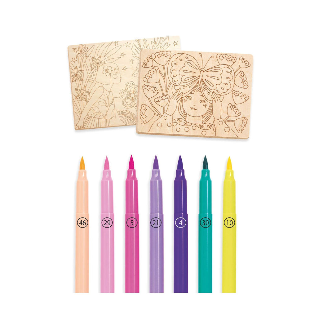 Ausmalen auf Holz Sweet Girls