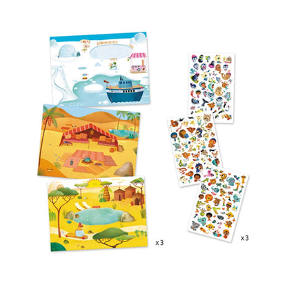 Djeco decals - savannah, desert, north pole