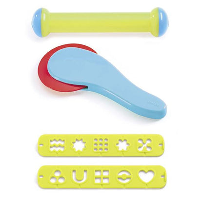 Grand set de pétrissage Djeco avec 4 couleurs et 21 outils