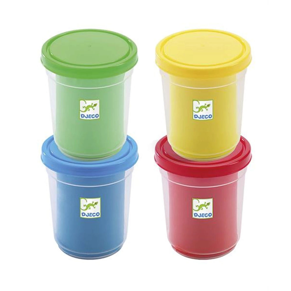 Grand set de pétrissage Djeco avec 4 couleurs et 21 outils