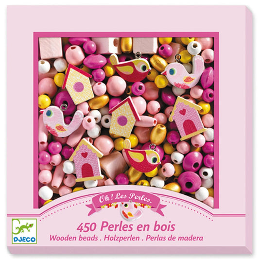 Djeco wooden beads birds