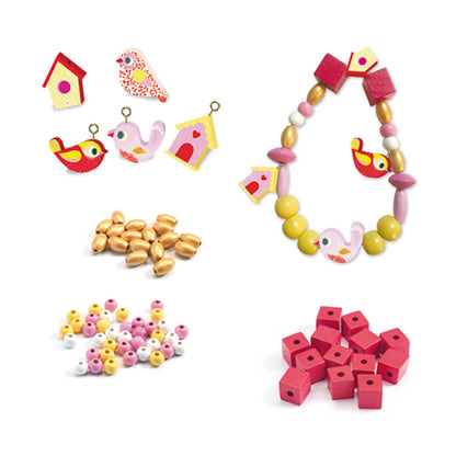 Djeco wooden beads birds