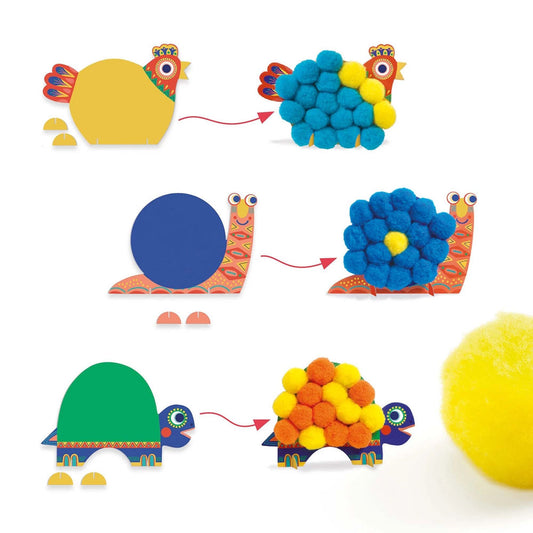 Djeco Large Pompoms Collage Snail