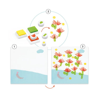 Djeco stamp set flowers