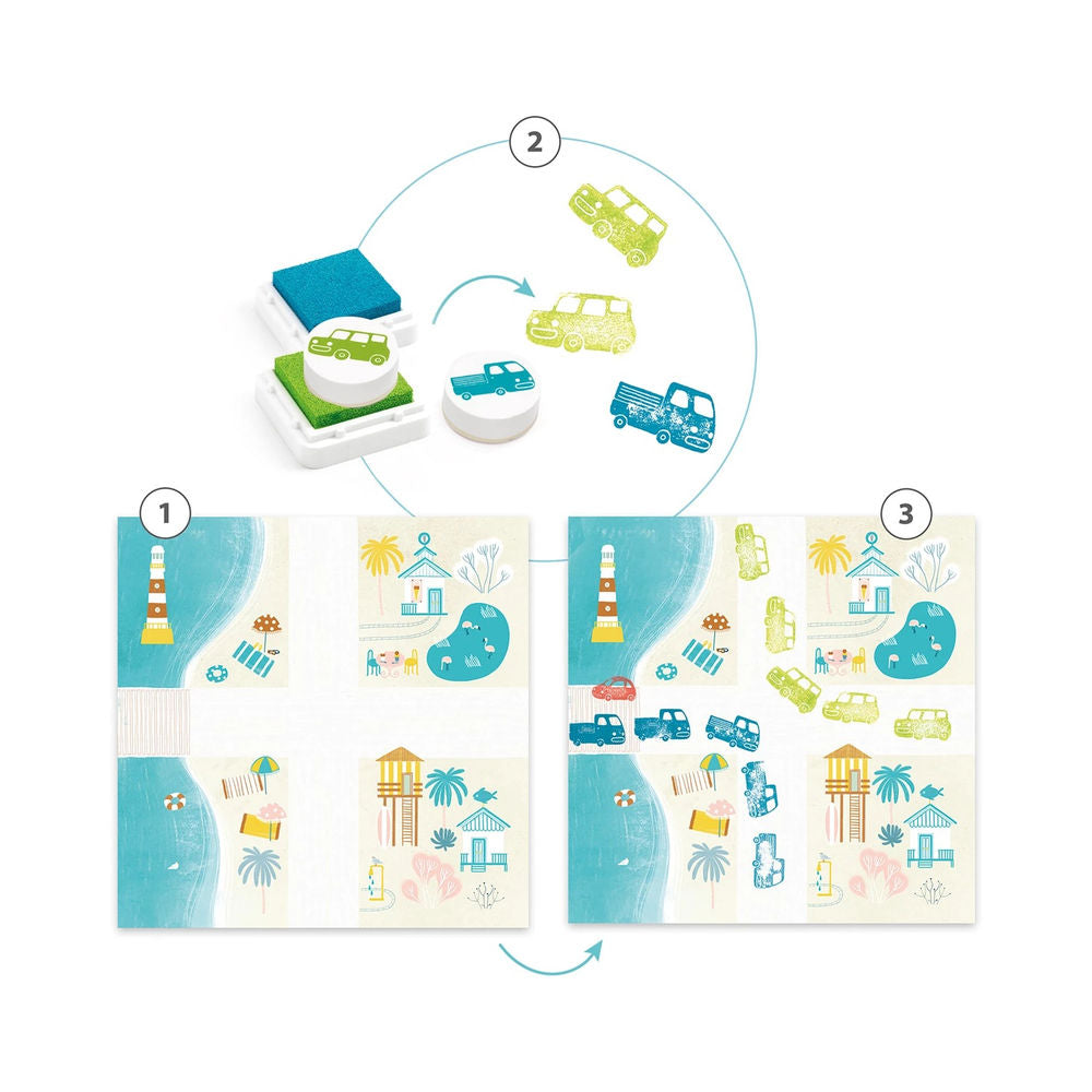 Djeco stamp set traffic