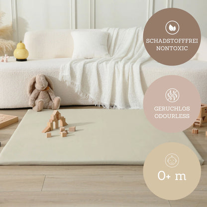 Hakuna Matte Vegane Leder-Spielmatte, 1.2 x 1.2 m, Creme