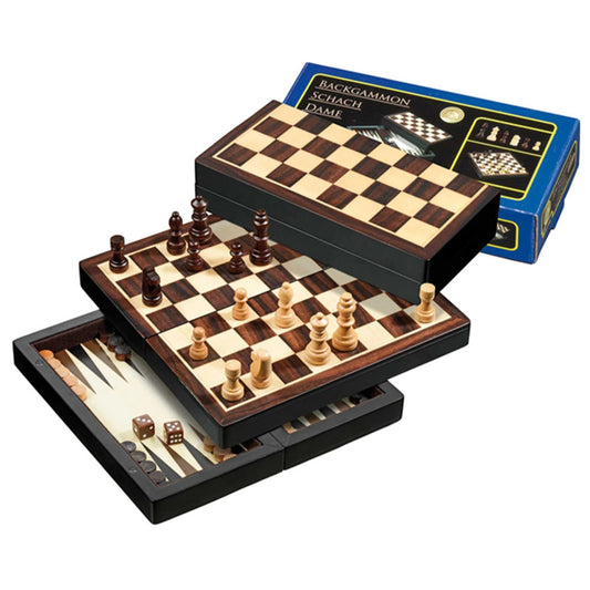 Jeu de dames de backgammon d'échecs de voyage magnétique Philos