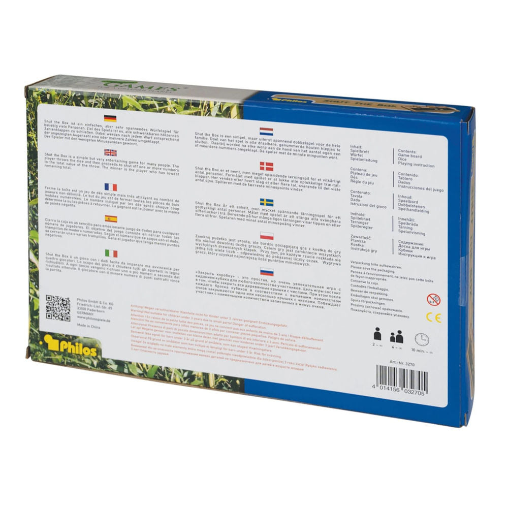 Philos Shut The Box, paquet de 9, bambou