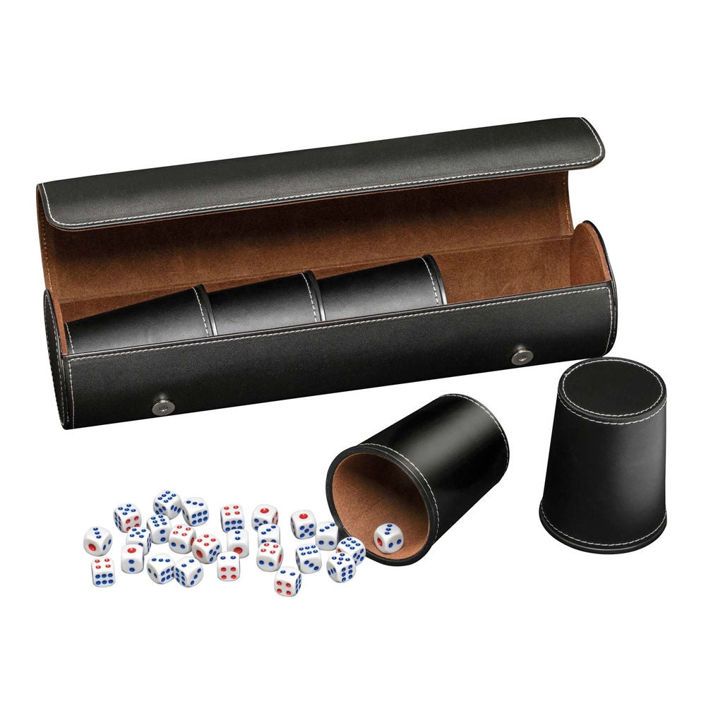 Philos dice cup - imitation leather - black
