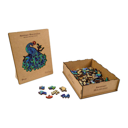 Philos Artefakt Holzpuzzle 2 in 1 Pfau, 132 Teile