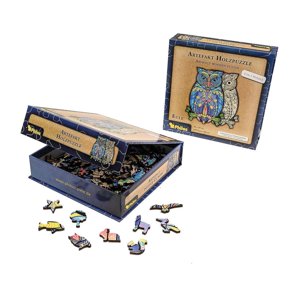 Philos Artefakt Holzpuzzle 2 in 1 Eule, 199 Teile