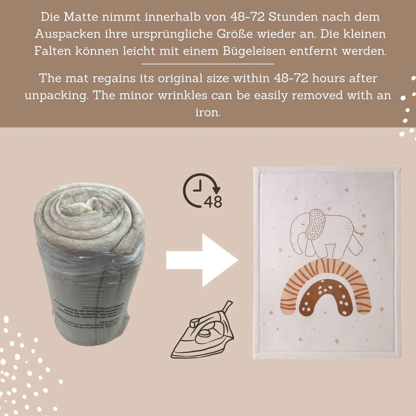 Hakuna Matte Samtmatte, Wolke Spielmatte, 1.7 x 1.2 m, Rainbow Elephant