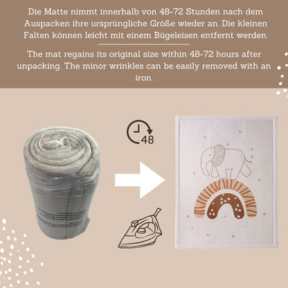 Hakuna Matte Samtmatte, Wolke Spielmatte, 1.7 x 1.2 m, Rainbow Elephant