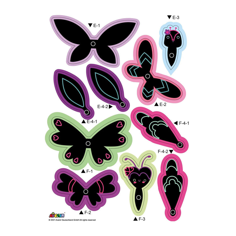 Avenir Kratzbilder Schmetterlingsstrauss