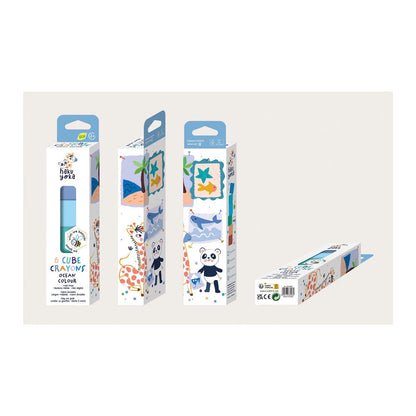 Wachsmalkreide Würfel blau-grün