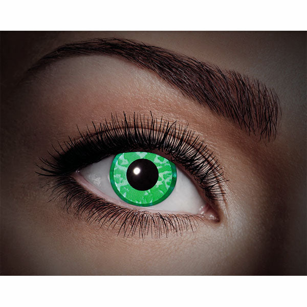Fasnacht lentilles de contact UV vert diamant