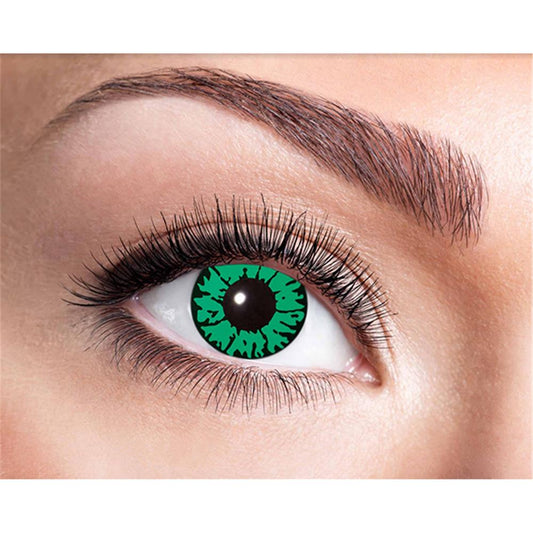 Contact lenses reptile green