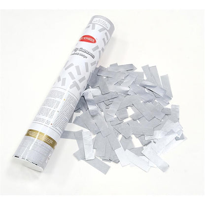 Canon de fête de carnaval argent, 30 cm