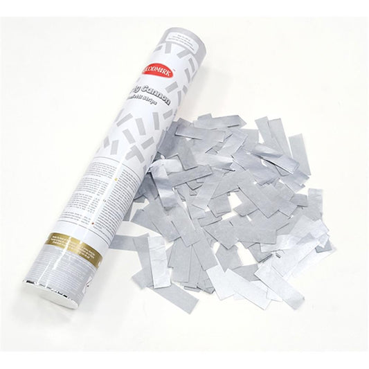 Canon de fête de carnaval argent, 30 cm