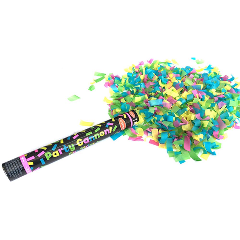 Fasnacht Party Kanone Fluo - Streifen, 40 cm