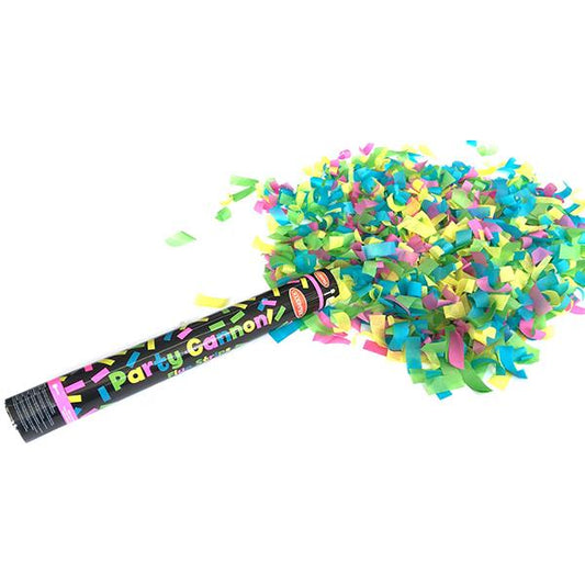 Fasnacht Party Kanone Fluo - Streifen, 40 cm