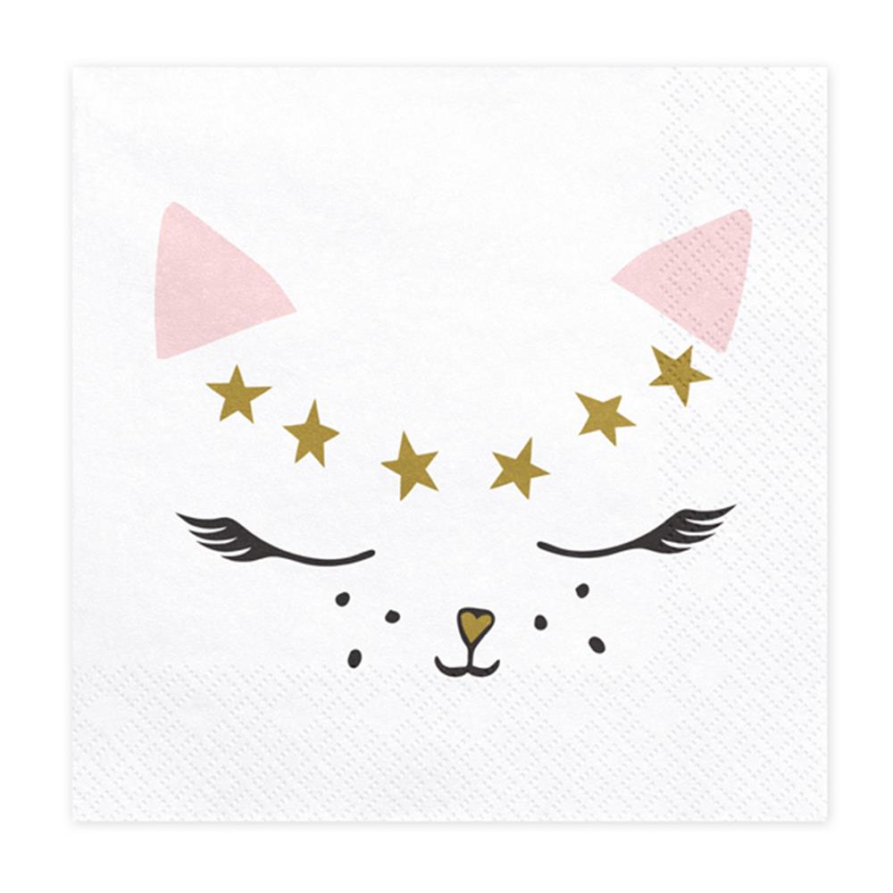 Amscan 20 Napkins Kitten 33x33cm