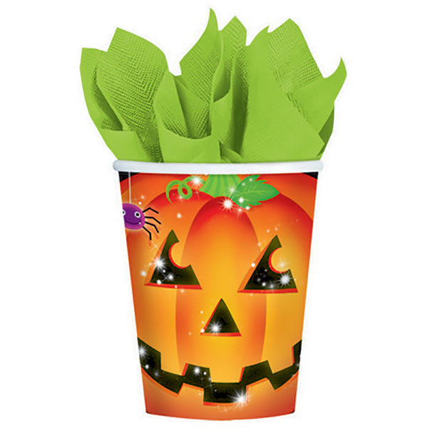 Fasnacht 8 plastic cups pumpkin, 266 ml