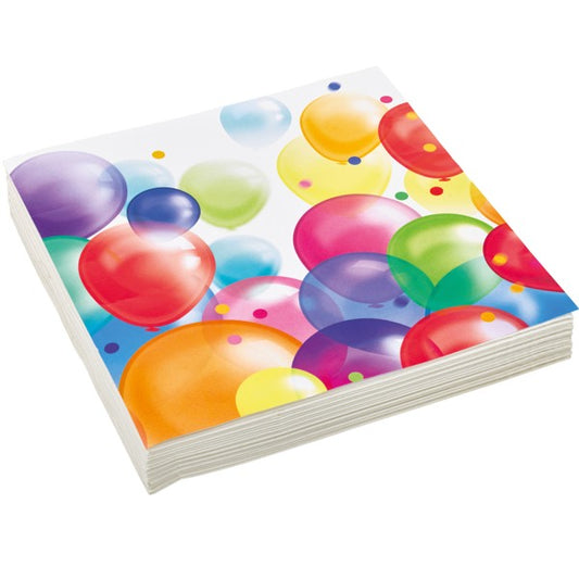 Amscan 20 Napkins, Balloons, 33 x 33 cm