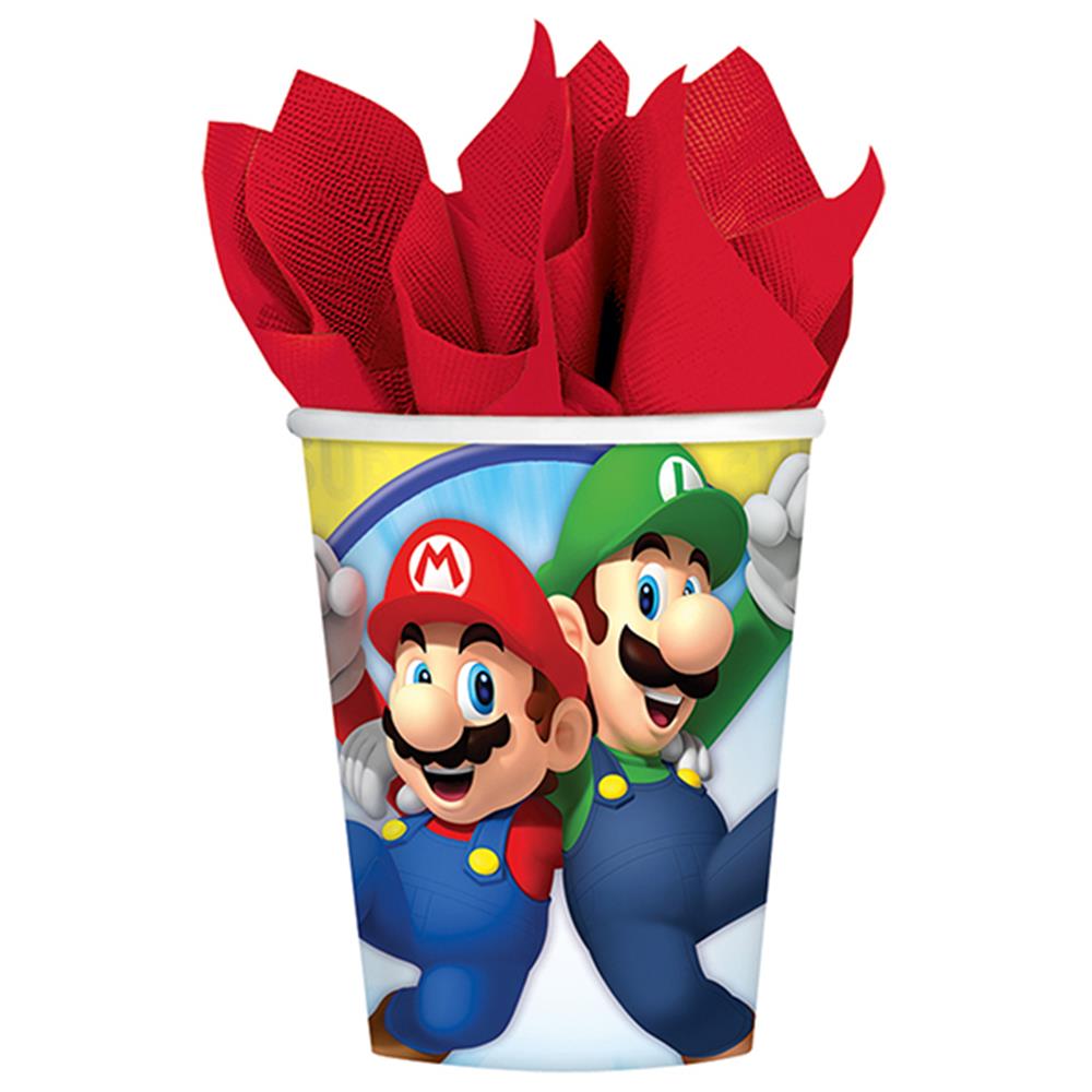 Amscan 8 Becher Super Mario 266ml
