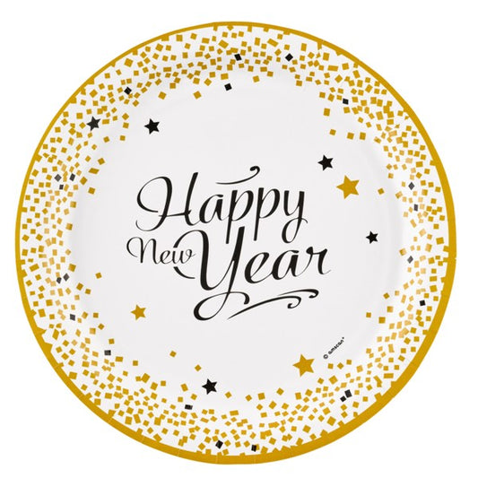 Amscan 8 assiettes Bonne Année 23cm