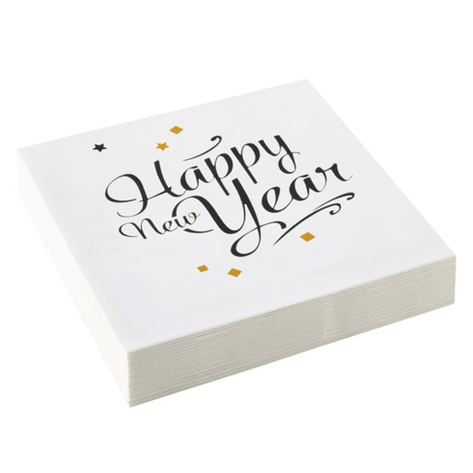Amscan 20 Napkins Happy New Year 33x33cm
