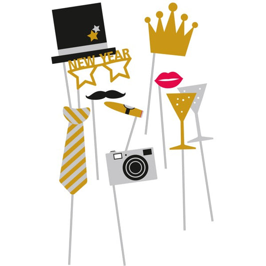 Amscan Accessories for New Year Photos, 10 pieces