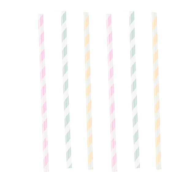 Amscan 12 drinking straws Happy Birthday Pastel