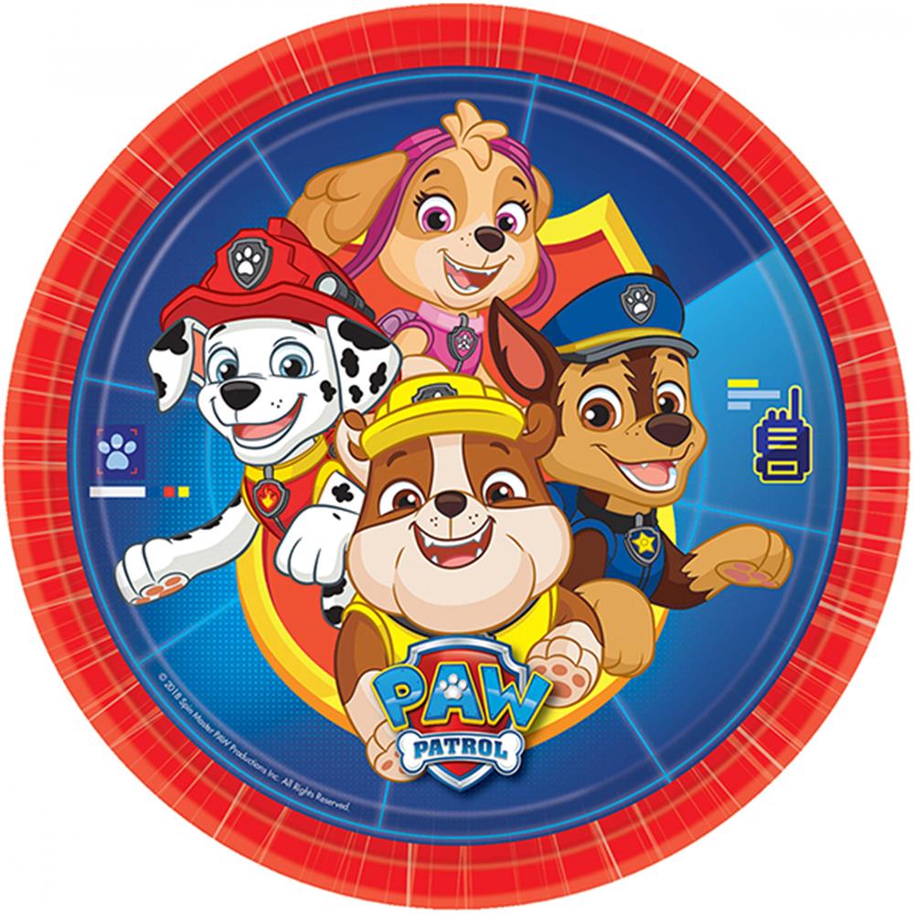 Paw Patrol 8 cardboard plates 23cm Paw Patrol