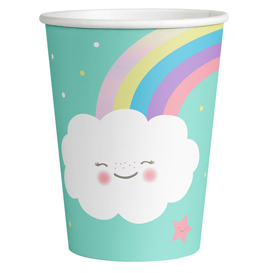 Amscan 8 gobelets en carton Rainbow &amp; Cloud 250ml